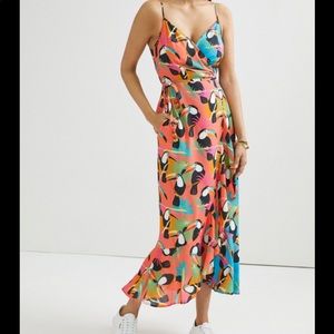 FARM RIO Toucans Wrap Maxi Dress